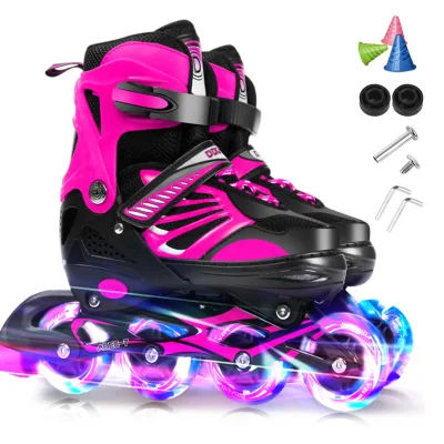 Patins à roulettes ajustables lumineux enfant – image 3