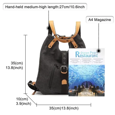 Sac à dos en toile convertible en sac bandoulière – image 2