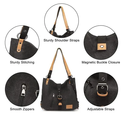 Sac à dos en toile convertible en sac bandoulière – image 3