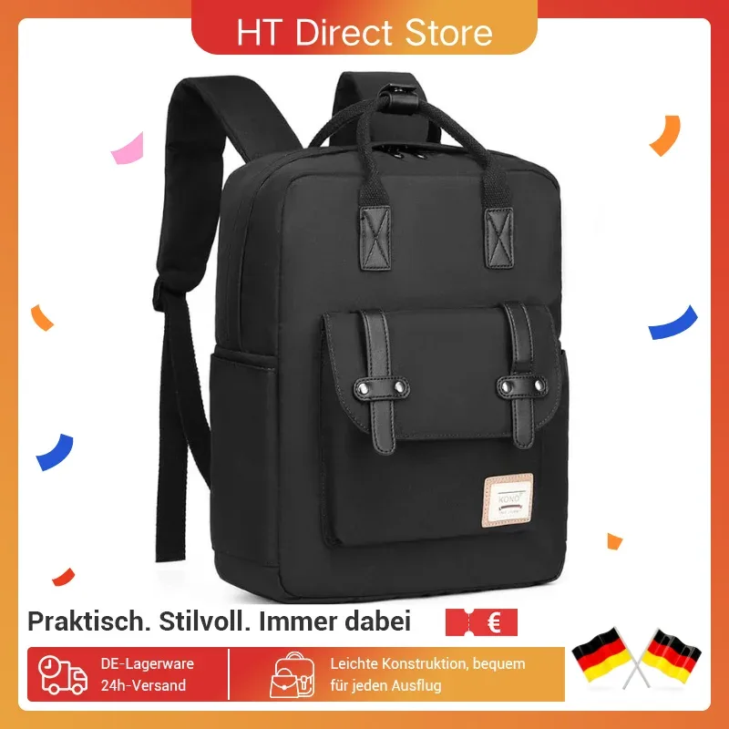 Sac à dos en toile unisexe pour ordinateur 33 cm