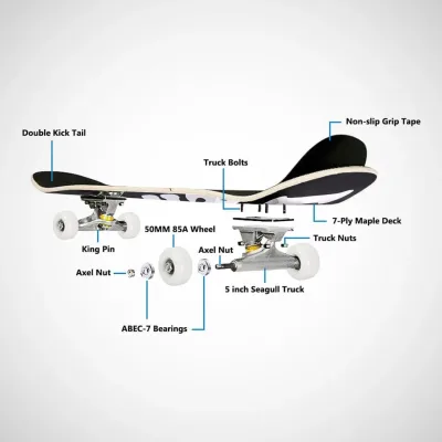 Skateboard complet double bascule en érable – image 3