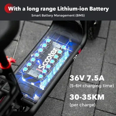 Trottinette électrique pliable à siège – image 2