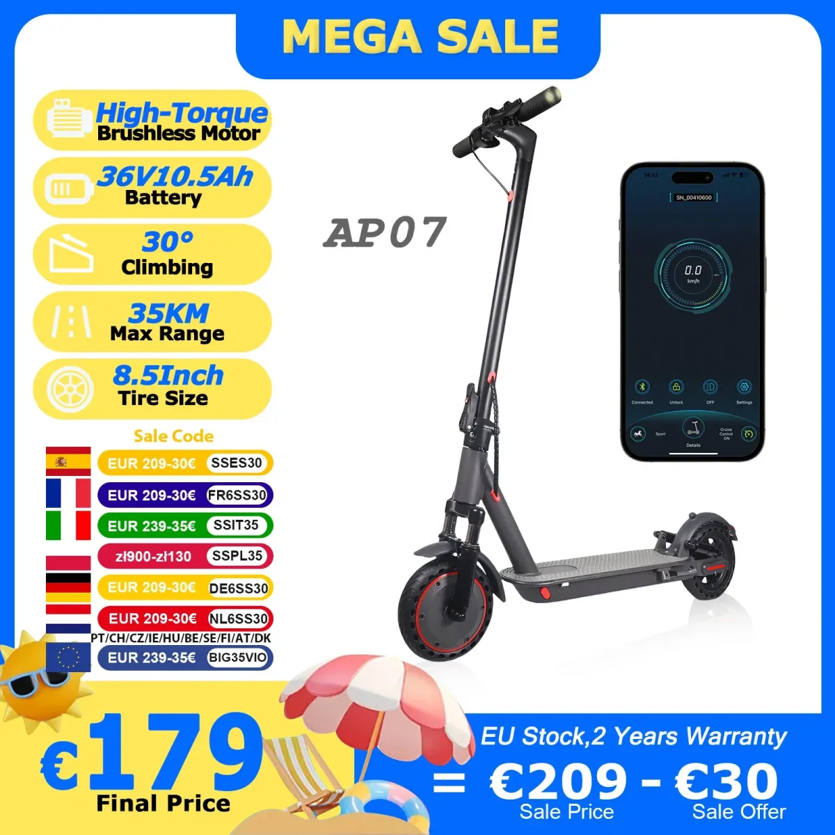 Trottinette électrique pliable noire