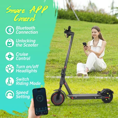 Trottinette électrique pliable noire – image 3
