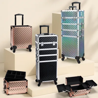 Valise à roulettes de maquillage en PVC