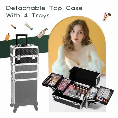 Valise à roulettes de maquillage en PVC – image 2