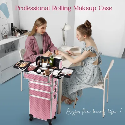 Valise à roulettes de maquillage en PVC – image 3