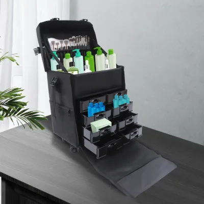 Valise de maquillage roulante à 8 tiroirs – image 2