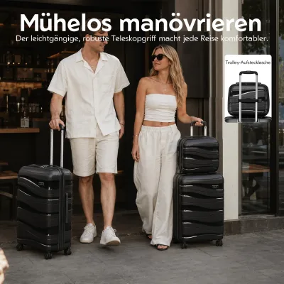 Valise rigide en polypropylène, serrure TSA